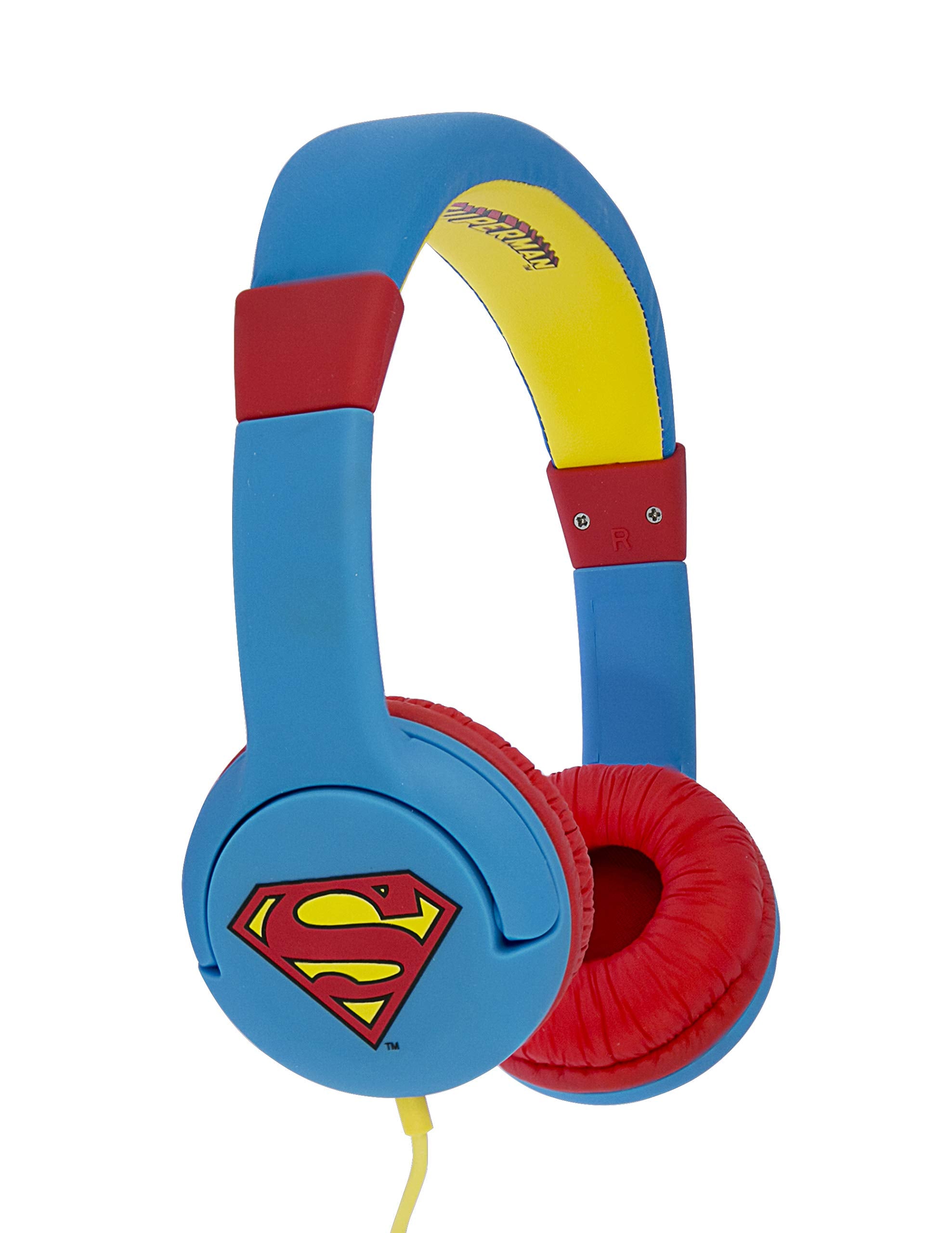 OTL Technologies Superman Man of Steel DC0262 - Casque fermé junior avec fonction de sécurité Limite de volume à 85 dB pour enfants de 3 à 7 ans, bleu et rouge OTL Technologies Superman Man of Steel DC0262 - Casque fermé junior avec fonction de sécurité Limite de volume à 85 dB pour enfants de 3 à 7 ans, bleu et rouge